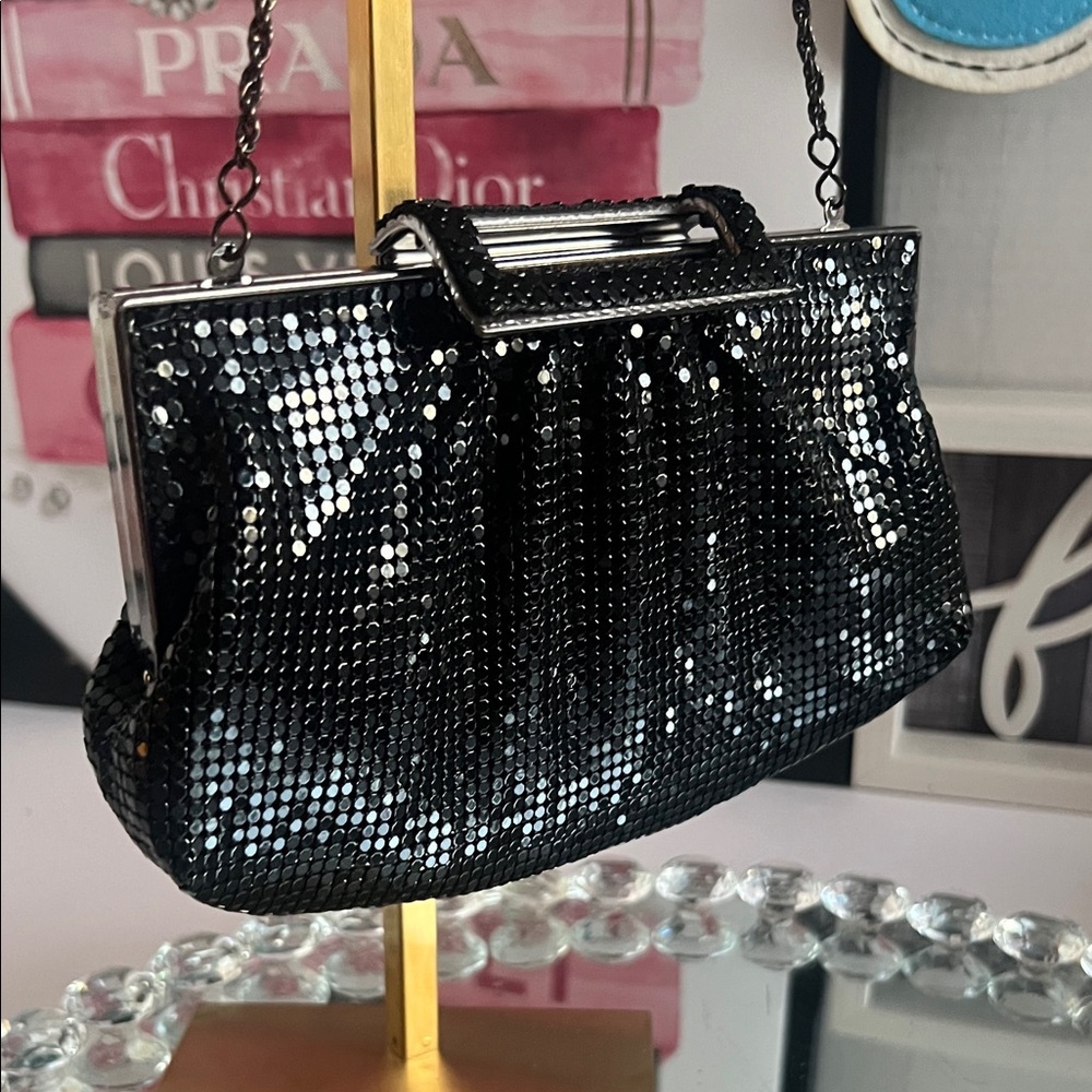 Vintage Elegant Black Sequin Clutch or handbag